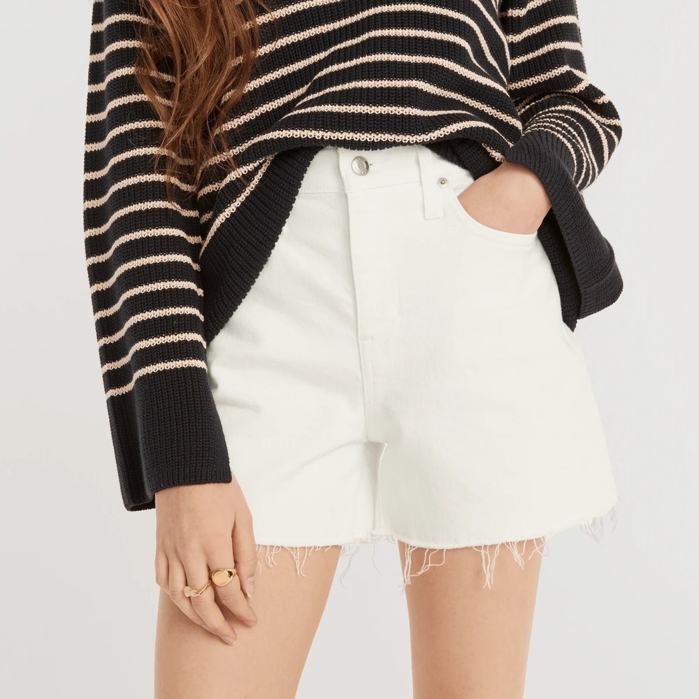 NWT J. Crew White High Rise Shortie Short Size 30 BF382 $89.50
